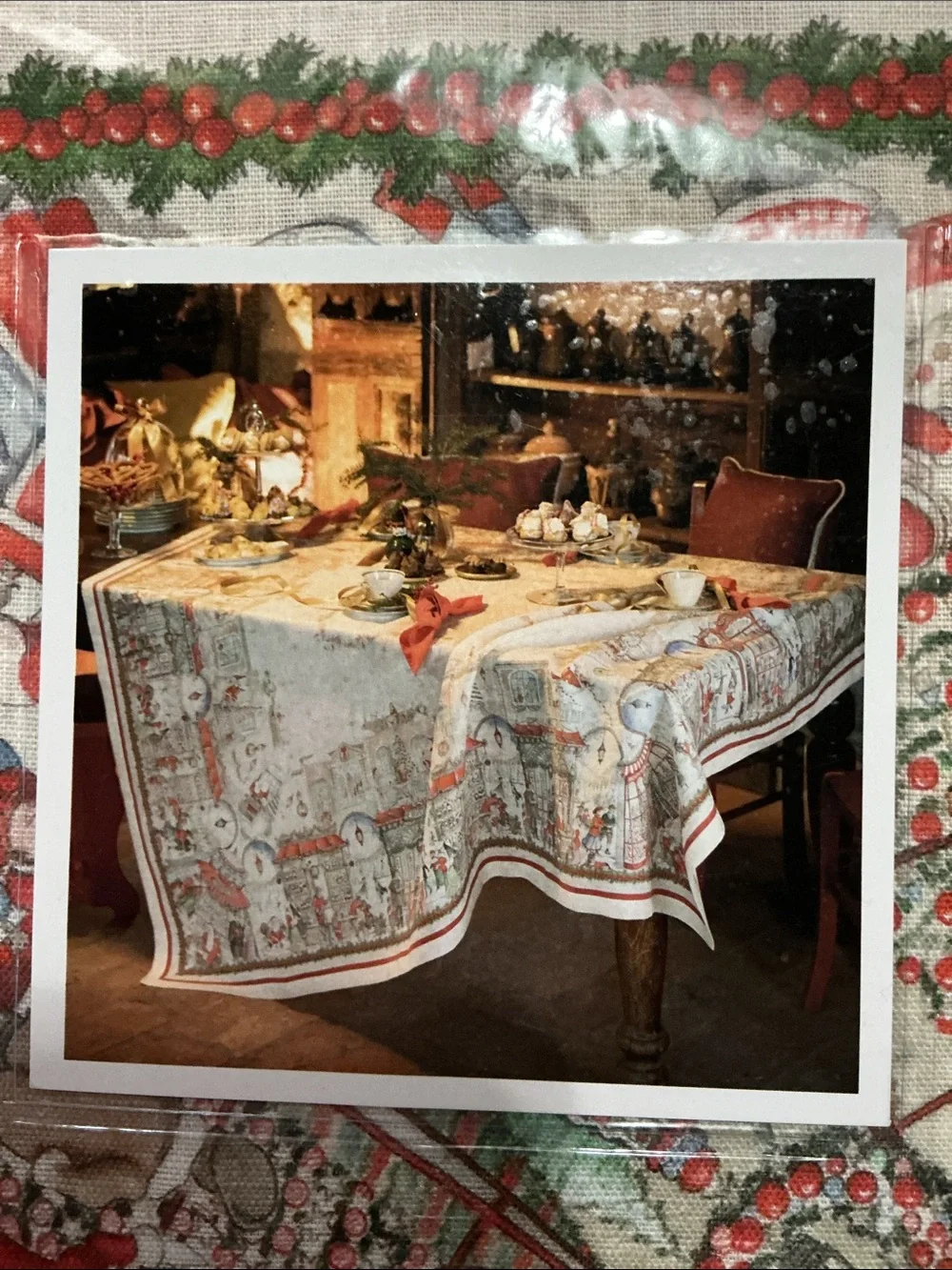 Tessitura Toscana Telerie Italian linen Christmas 🎄 tablecloth in the holiday